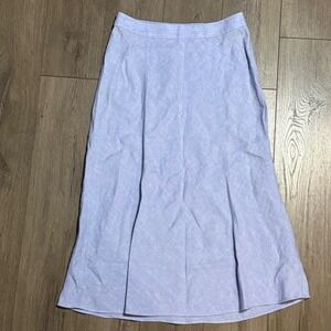 J.Crew Baird McNutt Irish Linen Midi Skirt Light Blue Periwinkle A-Line Size 4